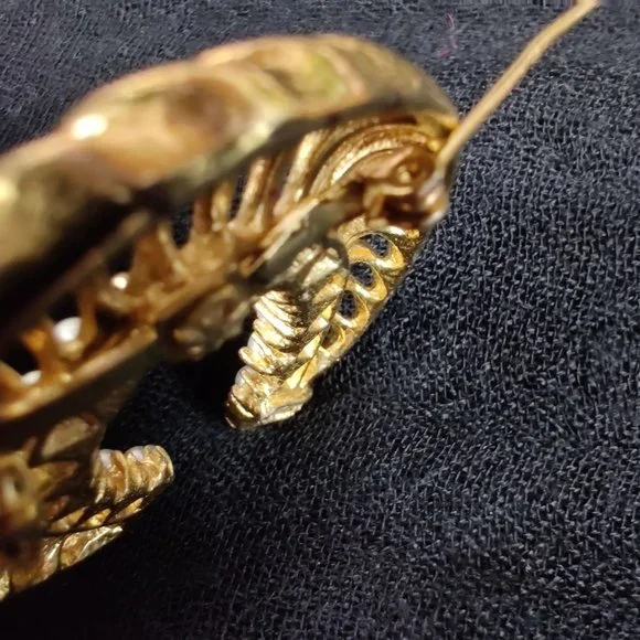 Vintage Gerrys Horseshoe Brooch Pin Faux Pearls Pink Rhinestones Chic Gold Tone - Picture 10 of 10